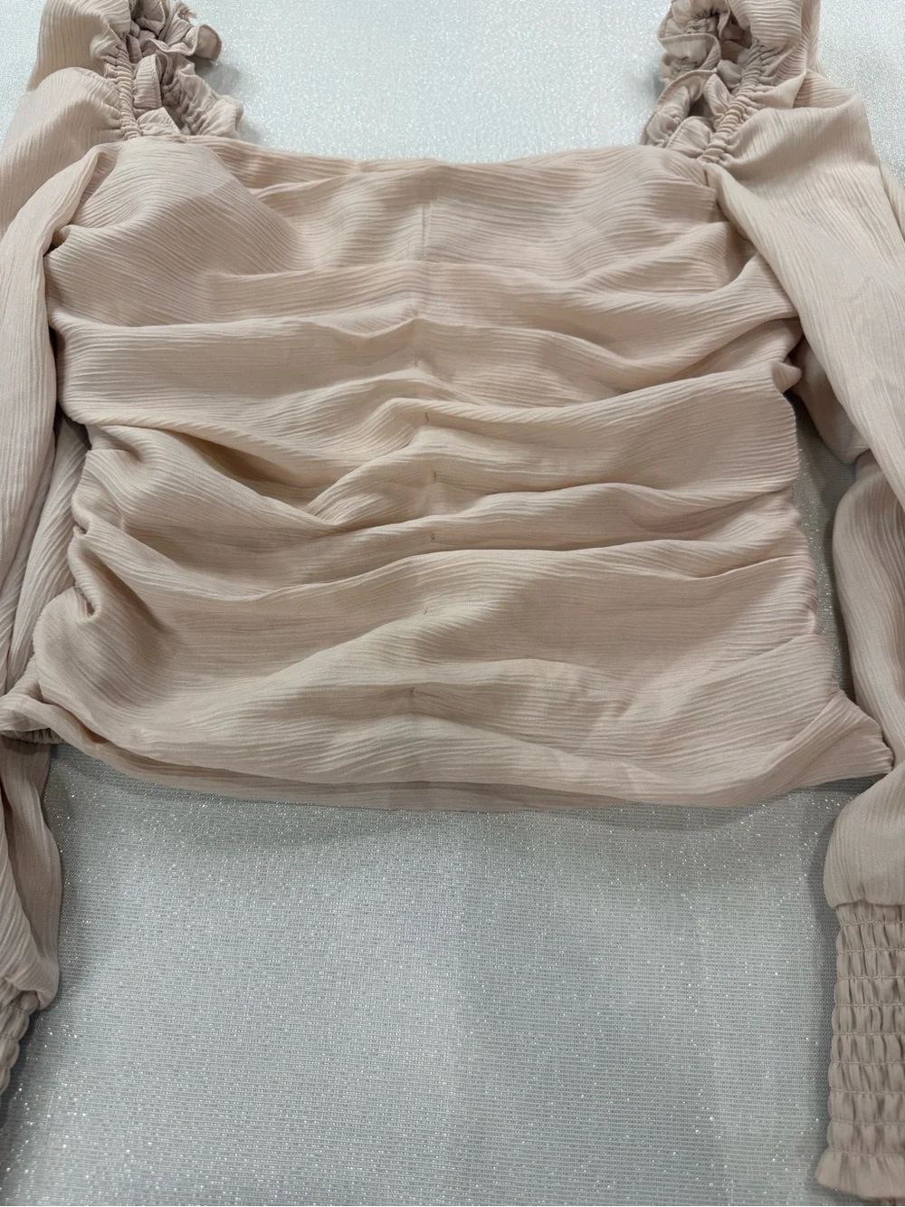 Astr the Label Cream Puff-Sleeve Square Neck Top Size Small